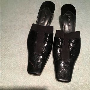 Black Paten Mules